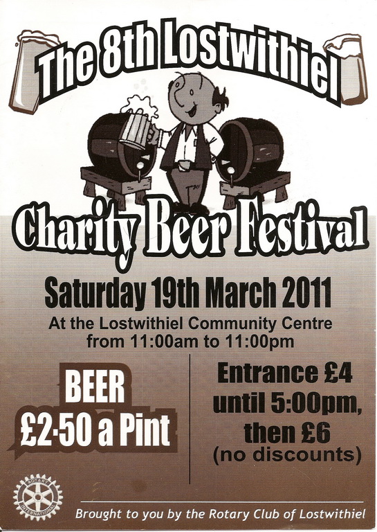 8th Lostwithiel Charity Beer Festival Programme - Page 01